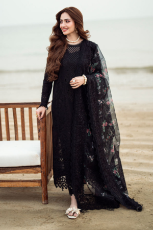 Miraah Premium Embroidered Luxury Cotton – Midnight Onyx Tapestry