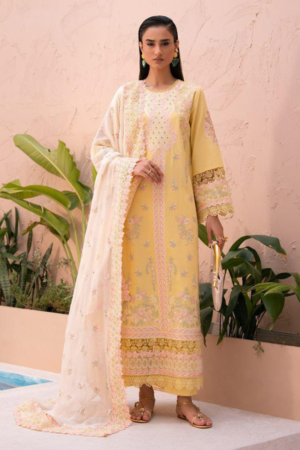 Miraah Premium Embroidered Luxury Lawn – Marigold Sunrise (Unstitched 3-Piece)